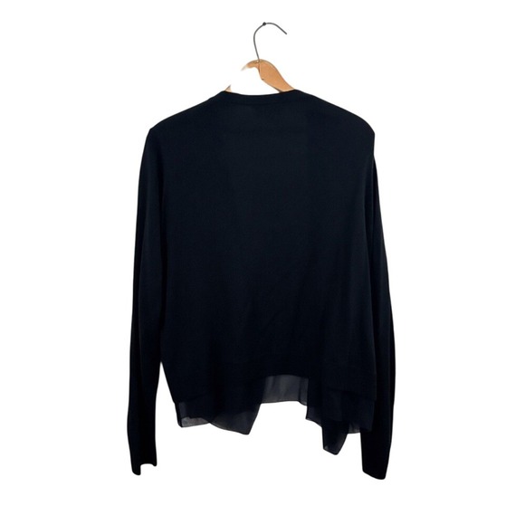 Nordstrom Collection Silk/Cashmere Black Open Layered Cardigan - Size XL - Picture 2 of 7